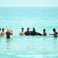 A dolphin harassed by  snorkelers in&nbsp;China